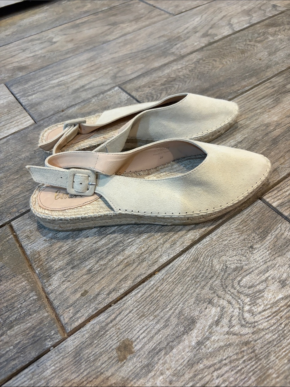 Boden Women’s Cream Espadrille Slingback Flats size 39 US 8